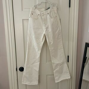 White flared jeans